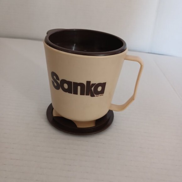 Vintage SANKA Plastic Travel Coffee Cup Mug with Lid Made in Canada - Picture 3 of 10